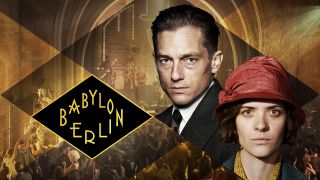 Babylon Berlin Plakat mit Gereon Rath (Volker Bruch) und Charlotte Ritter (Liv Lisa Fries), Bild: Frédéric Batier/X Filme Creative Pool/SKY/ARD Degeto/Composing: Saskia Marka