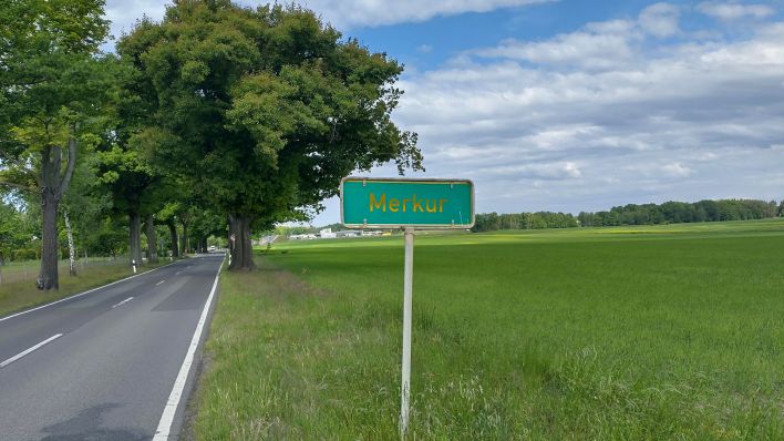 Ortseingang von Merkur, Bild: Antenne Brandenburg/Daniel Mastow