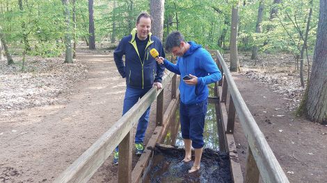 Morgenreporter Ivo Ziemann und Thomas Müller-Braun vom Barfußpark in Beelitz, Bild: Antenne Brandenburg / Ivo Ziemann