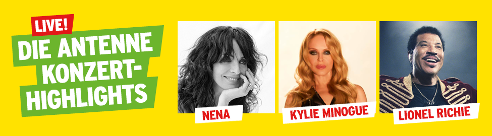 AB-Konzerthighlights Kylie Lionel Nena, Bild: Collage Antenne Brandenburg/Pressefotos
