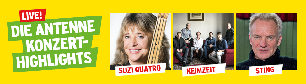 AB Konzerthighlights Quatro Sting Keimzeit, Bild: Collage Antenne Brandenburg/Pressefotos