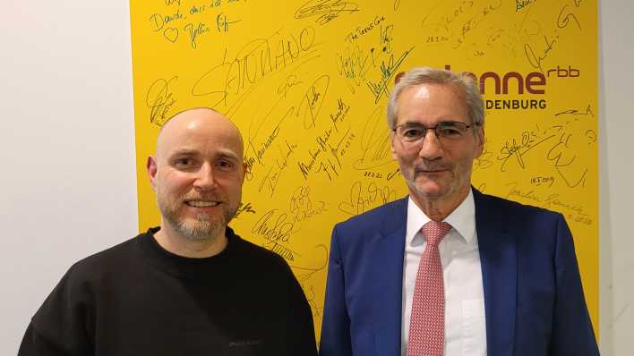 Antenne-Moderator Olaf Kosert und Matthias Platzeck