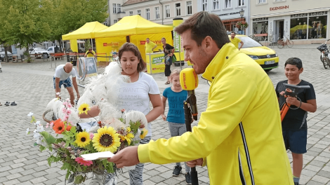 Fotoshooting auf dem Schulplatz in Neuruppin