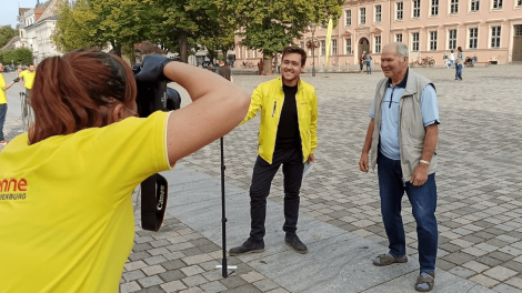 Fotoshooting auf dem Schulplatz in Neuruppin