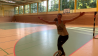 Alina, 19 jährige Einradfahrerin in einer Sporthalle in Fredersdorf-Vogelsdorf, Foto: Antenne Brandenburg/Marie Stumpf