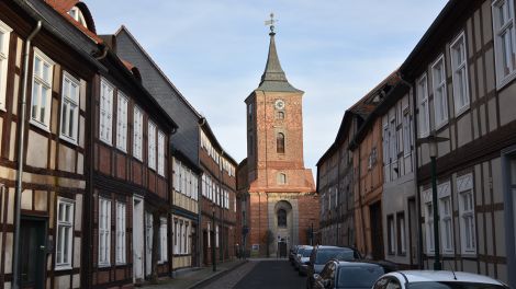 Lenzens Altstadt ist geprägt von den historischen Fachwerkbauten. Der Stadtkern ist deshalb ein Denkmal, Bild: Antenne Brandenburg/Björn Haase-Wendt