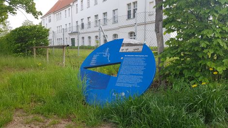 Die Lychener Pinnen weisen Besuchern den Weg durch die Stadt. Insgesamt 14 dieser ungewöhnlichen Wegweiser gibt es. Sie erinnern an die Erfindung der Reißzwecke 1903 in Lychen, Foto: Antenne Brandenburg, Eva Kirchner-Rätsch