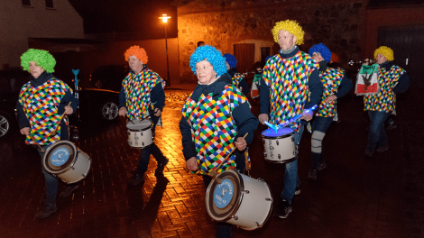 Sie sind beim Meyenburger Carneval immer mit dabei: der Fanfarenzug aus Putlitz., Foto: Björn Haase-Wendt, Antenne Brandenburg