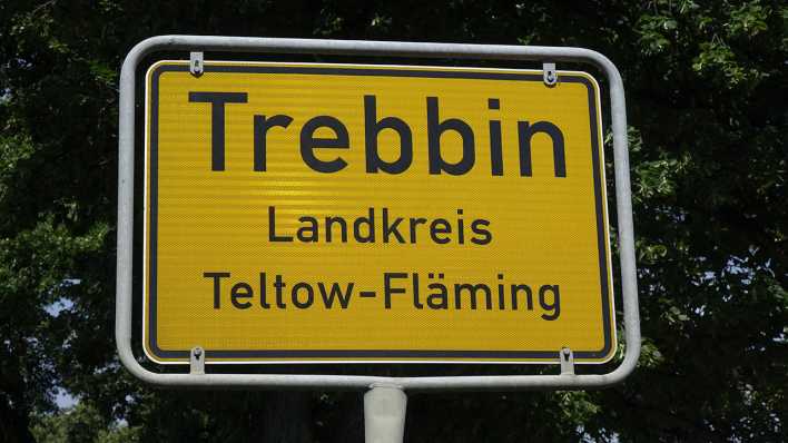 Ortseingangsschild von Trebbin, Bild: Antenne Brandenburg/S. Steinach