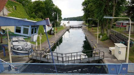 Schleusenkammer der Schleuse Woltersdorf, Bild: Antenne Brandenburg/Fred Pilarski