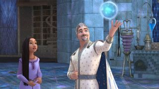 Asha und König Magnifico in einer Szene des Films "Wish", Bild: dpa/Disney