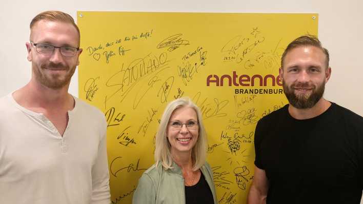 Robert und Christoph Harting zu Gast bei Antenne Brandenburg und Inez Lang, Bild: Antenne Brandenburg