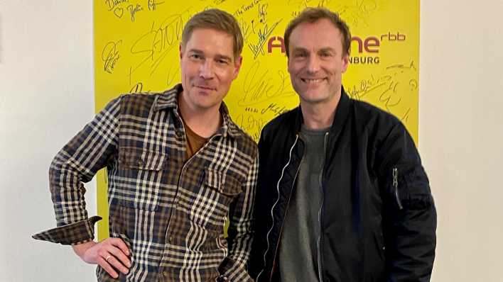 Mark Waschke und Sebastian Oswald bei Antenne Brandenburg, Foto: Antenne Brandenburg/Sebastian Oswald