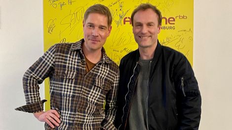 Mark Waschke und Sebastian Oswald bei Antenne Brandenburg, Foto: Antenne Brandenburg/Sebastian Oswald
