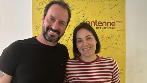 Antenne-Moderator René Hausmann und Schauspielerin Nicolette Krebitz, Foto: Antenne Brandenburg