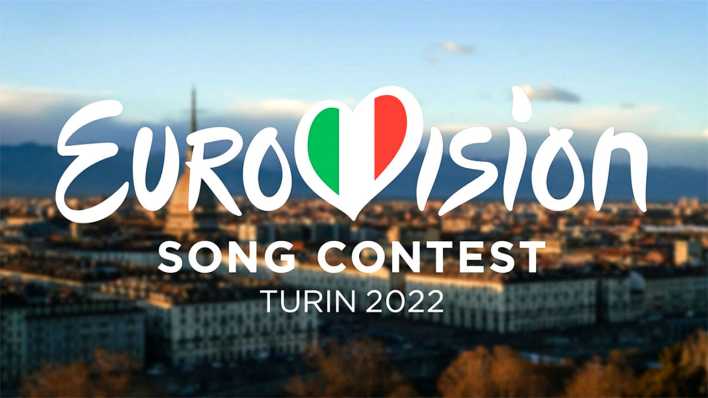 ESC Logo vor Stadtansicht Turin, Bild: ndr/eurovision.de