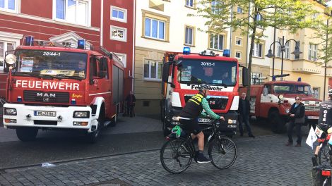 Die Wittenberger Feuerwehr bei der Tour de Prignitz 2019