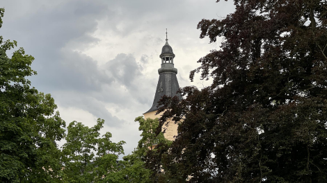 In Güterfelde (Stahnsdorf) war gerade ein Schauer durchgezogen, Foto: Kerstin Tarnowski aus Potsdam über die Antenne-Studioapp - 26.07.2023