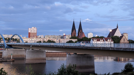 Morgens an der deutsch-polnischen Grenze bei Slubice/ Frankfurt (Oder), Foto: Uwe Bräuning aus Küstriner Vorland per Antenne-Studionachricht - 03.08.2023