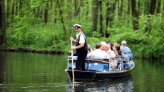 Ein Spreewald-Kahn im Mai 2013 bei Lübbenau (Bild: dpa)